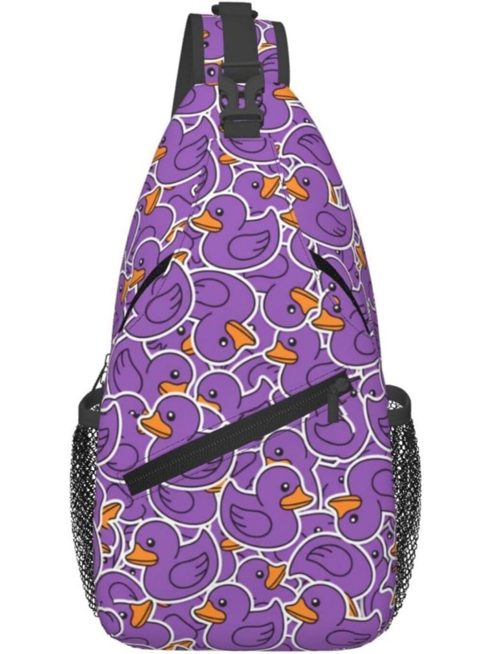 Unisex Cute Duck Halloween Travel Hiking Sling Backpack Casual Crossbody Bag